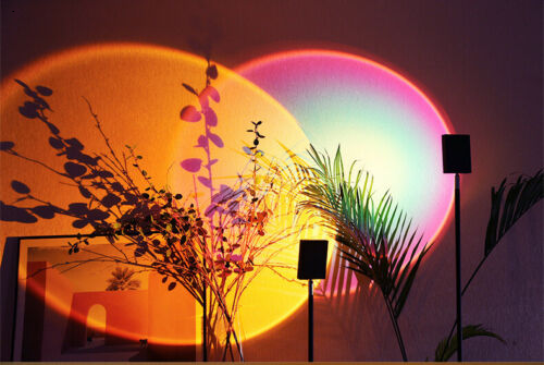RGB Sunset Lamp Rainbow Projection LED Modern Romantic RGB Remote Control Light - Lets Party