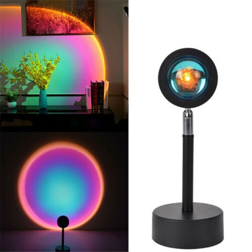 RGB Sunset Lamp Rainbow Projection LED Modern Romantic RGB Remote Control Light - Lets Party