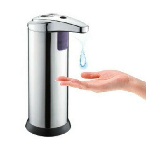 Auto Touchless Sensor Sanitiser Soap Dispenser Stainless Steel refillable 250ml - Lets Party