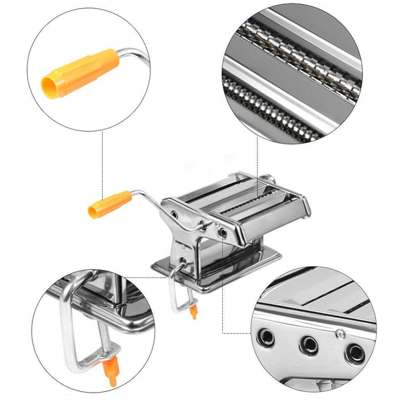 Pasta Noodle Maker Machine Cutter For Fresh Spaghetti 6 Thickness Settings - Lets Party