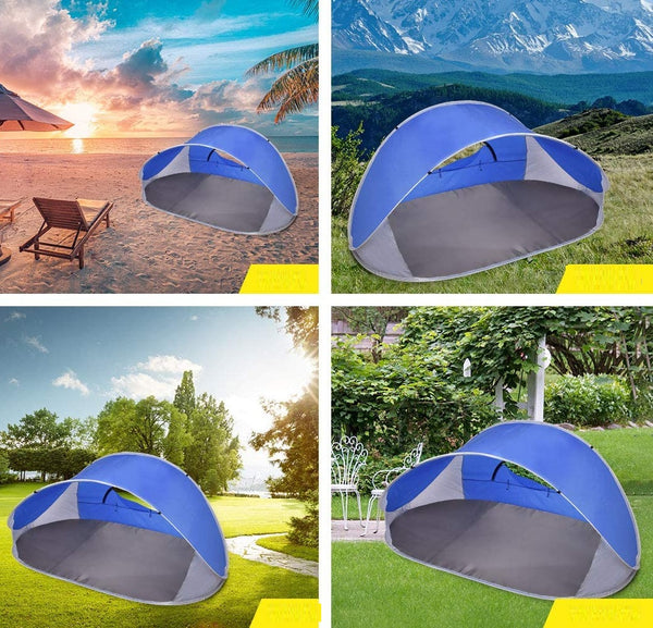 Mountview Pop Up Tent Camping Beach Tents 4 Person Portable Hiking Shade Shelter - Lets Party