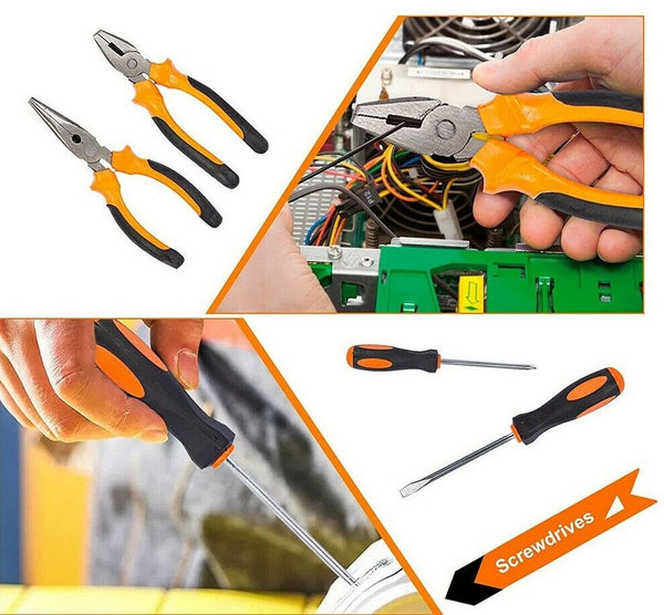 82Pcs DIY Household Hand Tools Kit Set For Garage Bike Car Maintenance Repair - Lets Party