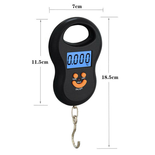 LCD Electronic Digital Portable Scale Luggage Weight Hanging Travel 10G to 50KG - Lets Party