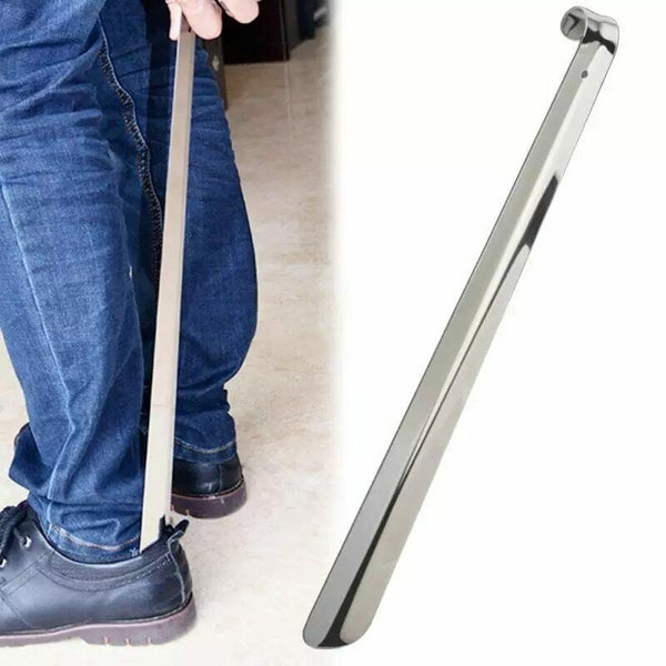 58cm Long Handle Shoehorn Stainless Steel Shoe Horn Lifter Tool - Lets Party