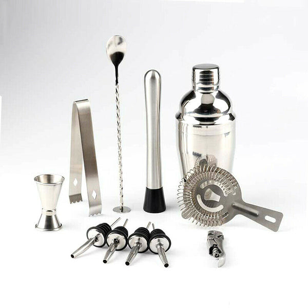 12Pcs Cocktail Shaker Set Mixer Martini Strainer Bartender Kit Spirits Maker Bar - Lets Party