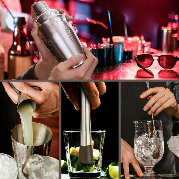 12Pcs Cocktail Shaker Set Mixer Martini Strainer Bartender Kit Spirits Maker Bar - Lets Party