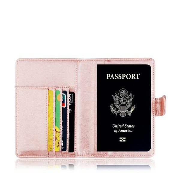 Slim Leather Travel Passport Wallet Holder Rfid Blocking Id Card Case Cover Au - Lets Party