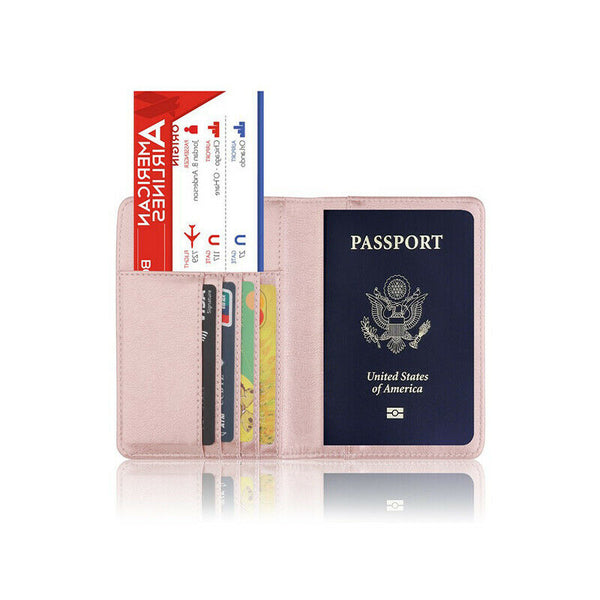 Slim Leather Travel Passport Wallet Holder Rfid Blocking Id Card Case Cover Au - Lets Party