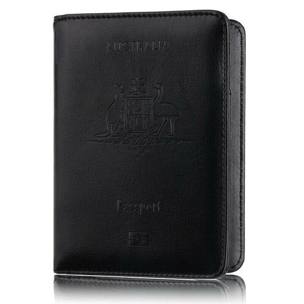 Slim Leather Travel Passport Wallet Holder Rfid Blocking Id Card Case Cover Au - Lets Party