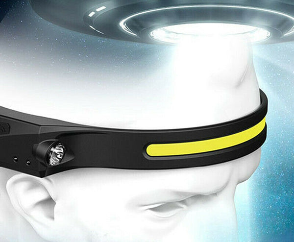 Cob Led Motion Sensor Head Torch Headlight Usb Waterproof Headlamp Rechargeable - Lets Party