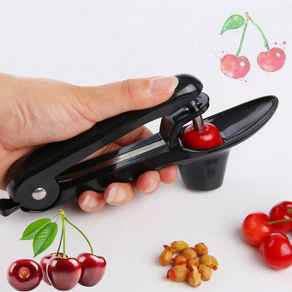 Cherry Pitter Clamp Seed Core Kitchen Tools Remover Olive Pit Black Stone AU - Lets Party