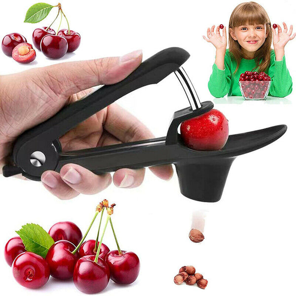 Cherry Pitter Clamp Seed Core Kitchen Tools Remover Olive Pit Black Stone AU - Lets Party