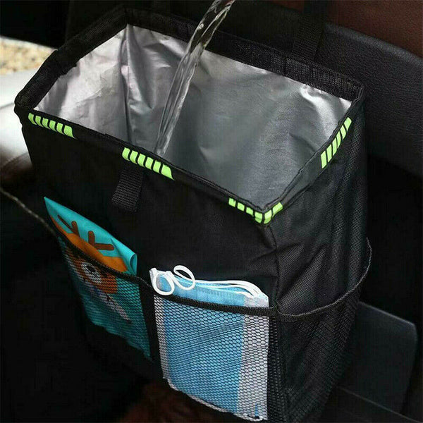 Waterproof Car Trash Bag Litter Can Garbage Waste Bin Seat Organizer Storage Box - Lets Party