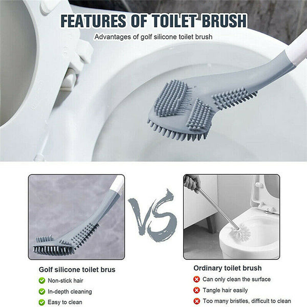 Golf Toilet Brush Long-Handled Toilet Brush Wall-Mounted Silicone Toilet Brush - Lets Party
