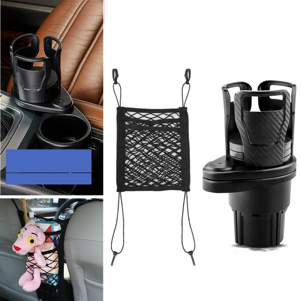 Mesh Net Bag Between Car Seat Storage Organizer & 2in1 Bottle Drink Cup Holder AU - Lets Party