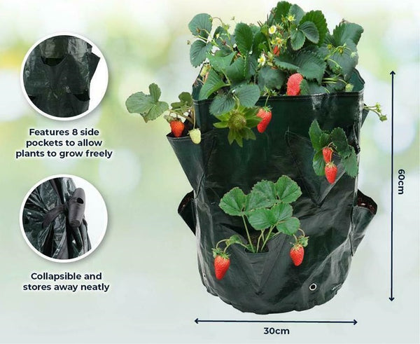 Planter Bag Mould Proof UV Resistant Collapsible 8 Pockets NEW Garden Greens - Lets Party