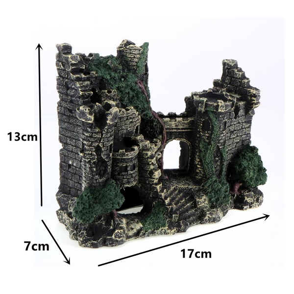 Aquarium Fish Tank Ancient Castle Tower Hide Cave Resin Building Rock Decoration - Lets Party