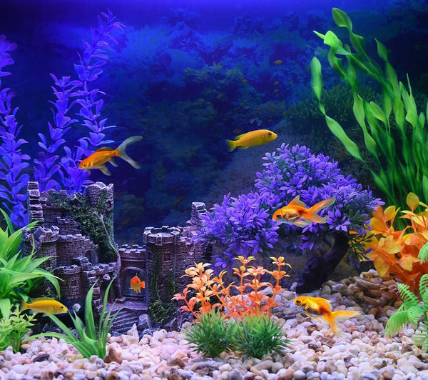 Aquarium Fish Tank Ancient Castle Tower Hide Cave Resin Building Rock Decoration - Lets Party