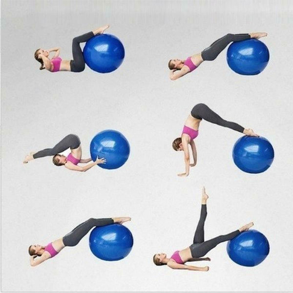 Exercise Gym Ball 65cm Anti Slip Texture Balance Strength Blue Au New - Lets Party