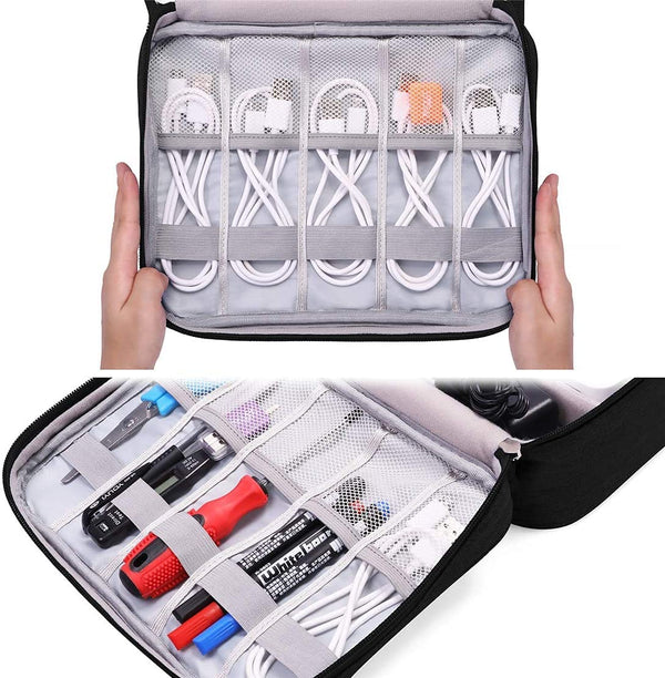 Cable Organizer Bag Charger Usb Electronic Accessories Storage Travel Case Au - Lets Party