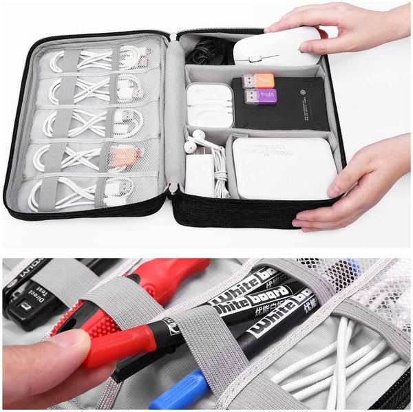 Cable Organizer Bag Charger Usb Electronic Accessories Storage Travel Case Au - Lets Party