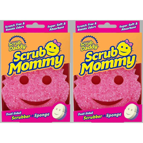 3 x Scrub Mommy Dual-Sided Scrubber Sponge - Pink - Lets Party