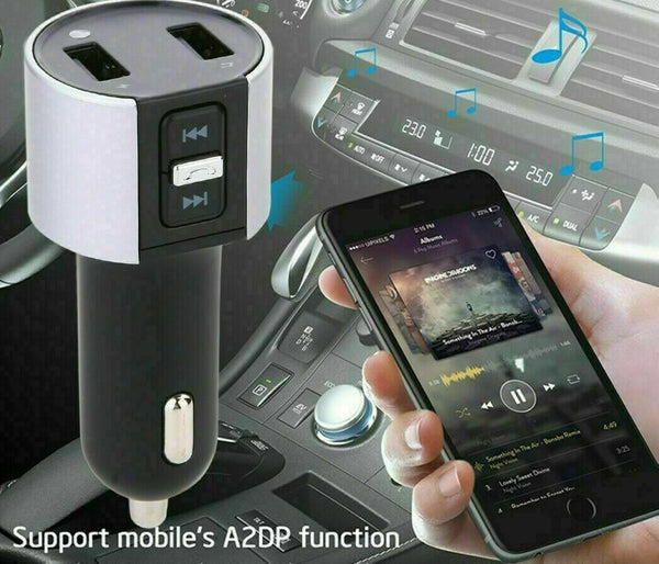 Wireless Bluetooth Car FM Transmitter LCD Radio MP3 Player 2 USB Ports Handsfree - Lets Party