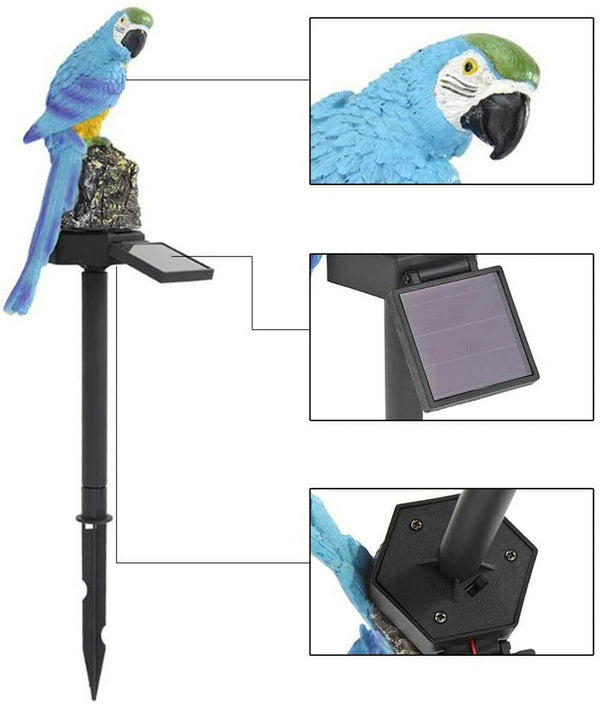 Parrot Bird Solar LED Outdoor Light Waterproof Garden Lantern Path Decor Lamp AU - Lets Party