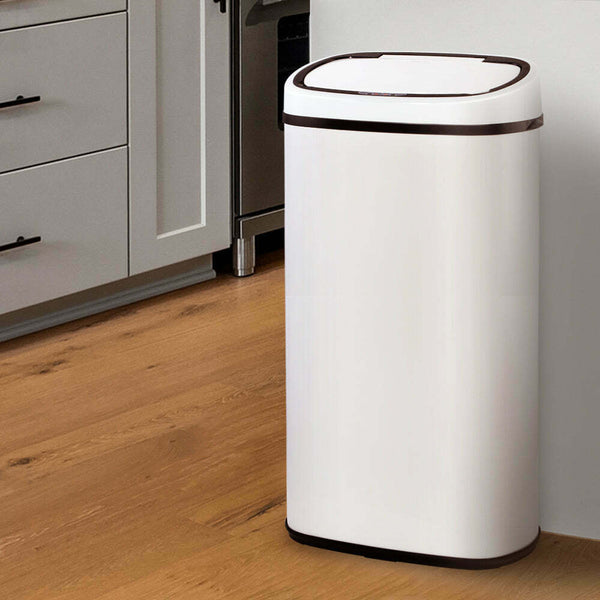 Devanti 68L Sensor Bin White - Lets Party