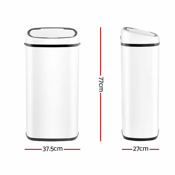 Devanti 68L Sensor Bin White - Lets Party