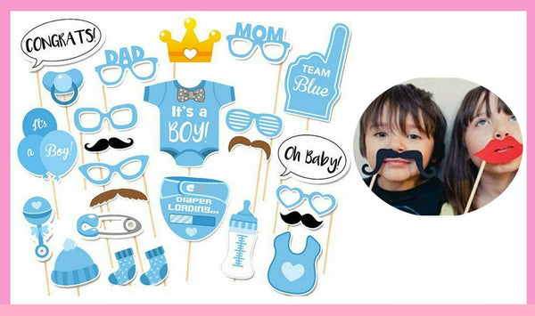 25pcs Mustache Balloon Set Baby Shower Photo Booth Props Boy Girl Birthday Party - Lets Party