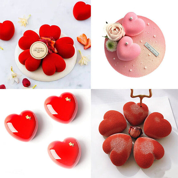 Love Heart Shaped Silicone Mould Bakeware Chocolate Cake Ice Baking Mold Diy Au - Lets Party