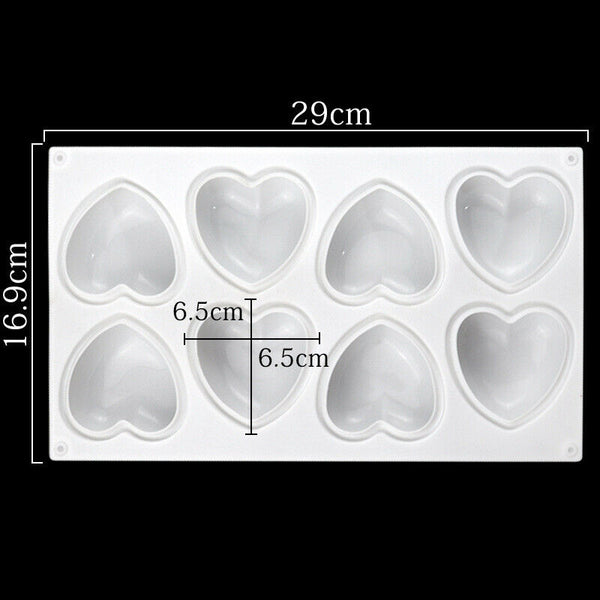 Love Heart Shaped Silicone Mould Bakeware Chocolate Cake Ice Baking Mold Diy Au - Lets Party