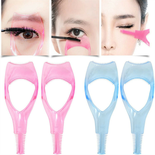 3 In1 Mascara Guard Tool Eyelash Curler Comb Eye Brow Comb Makeup Applicator Au - Lets Party