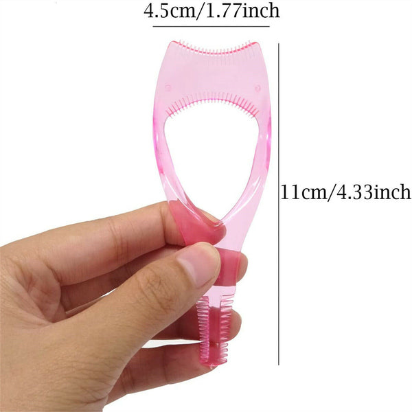 3 In1 Mascara Guard Tool Eyelash Curler Comb Eye Brow Comb Makeup Applicator Au - Lets Party