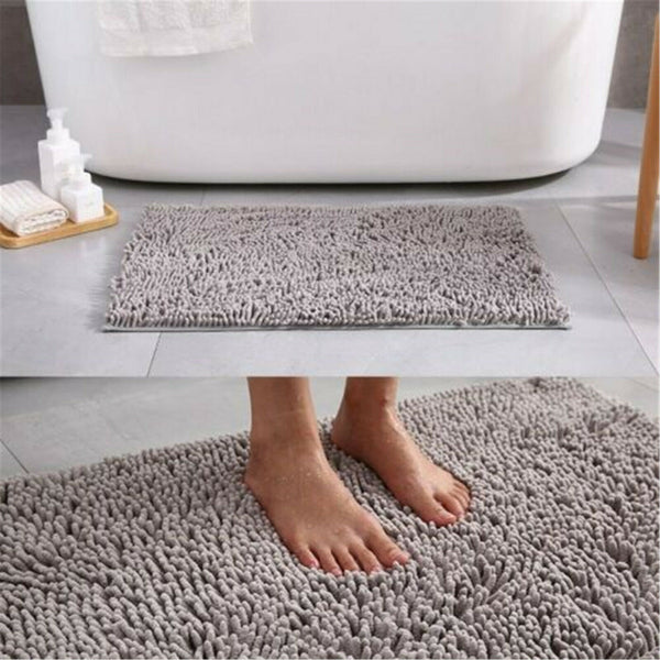 Microfiber Bath Mat Non Slip Rug Bathmat Toilet Shower Bathroom Shaggy 40*60cm - Lets Party