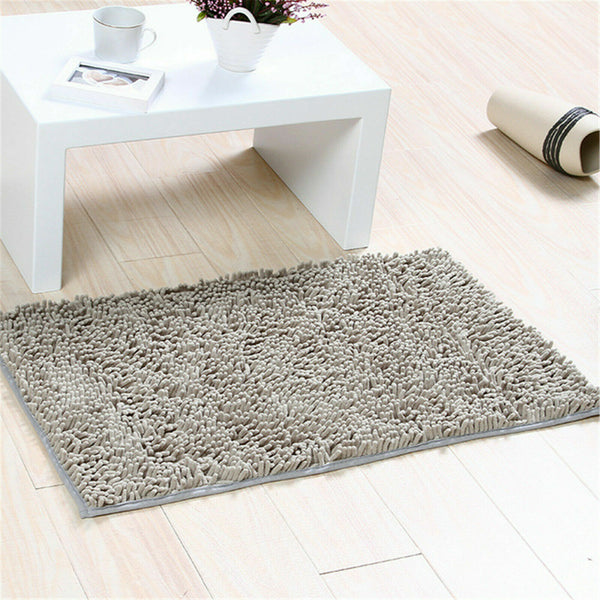 Microfiber Bath Mat Non Slip Rug Bathmat Toilet Shower Bathroom Shaggy 40*60cm - Lets Party