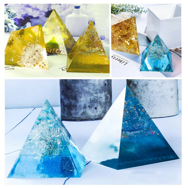 Pyramid Silicone Mold Epoxy Resin Jewelry Making Mould Pendant Craft DIY Supply - Lets Party