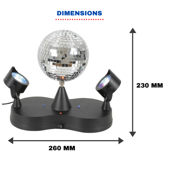 Rotating Disco Ball with LED Spotlights - Lets Party