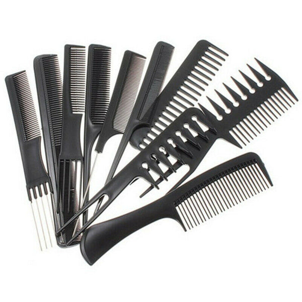 10pcs Hair Combs Salon Hairdressing Hair Style Barber Plastic Brush Comb Portable - Lets Party