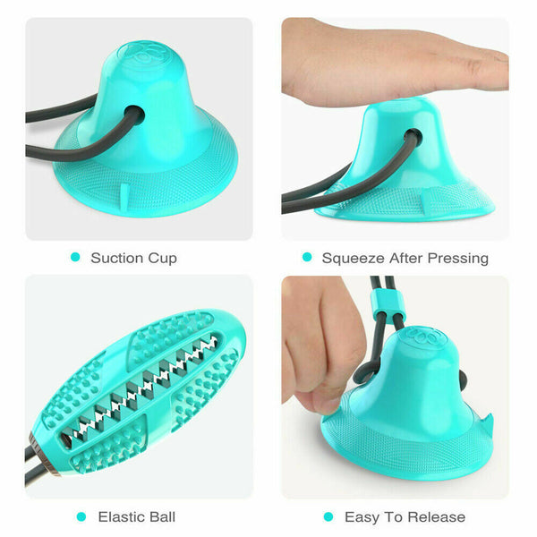 Interactive Rubber Pet Molar Bite Floor Suction Cup Dog Balls Puppy Chew Toy Aus - Lets Party