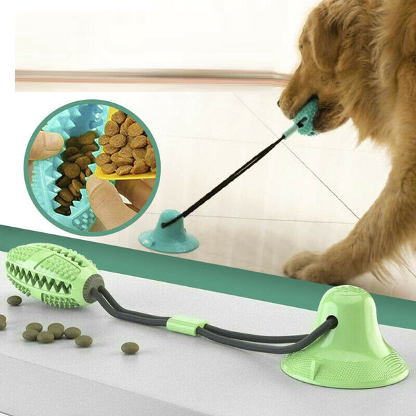 Interactive Rubber Pet Molar Bite Floor Suction Cup Dog Balls Puppy Chew Toy Aus - Lets Party