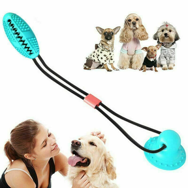 Interactive Rubber Pet Molar Bite Floor Suction Cup Dog Balls Puppy Chew Toy Aus - Lets Party