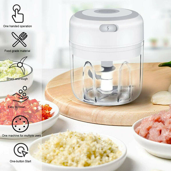 250ml Electric Garlic Food Chopper Vegetable Chopper Grinder Blender Crusher AU - Lets Party