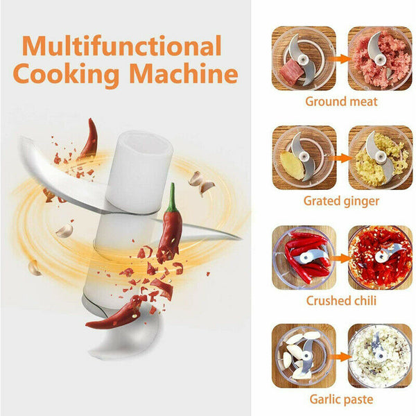 250ml Electric Garlic Food Chopper Vegetable Chopper Grinder Blender Crusher AU - Lets Party