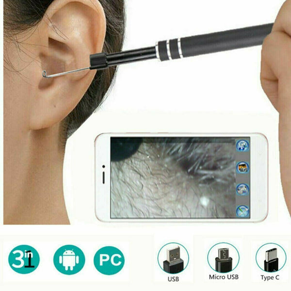 USB 3 in 1 5.5mm Camera HD Digital Visual Ear Spoon Ear Cleaning Endoscope - Lets Party