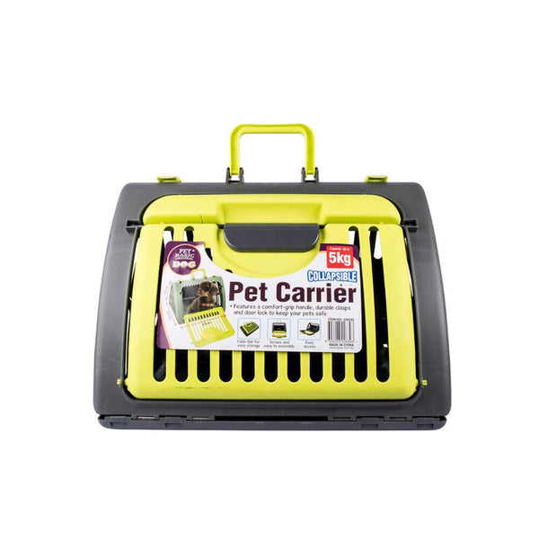 Collapsible 46x36x32cm Pet Basic Dog Cat Carrier Foldable Compact Up to 5kg - Lets Party