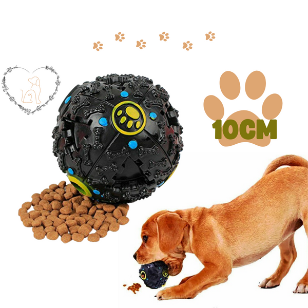 10cm Pet Tumbler Treat Dispenser Puzzle Toy Feeder Fun Tough Treat Ball Dog - Lets Party