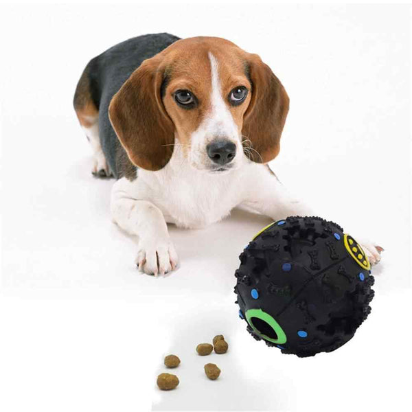 10cm Pet Tumbler Treat Dispenser Puzzle Toy Feeder Fun Tough Treat Ball Dog - Lets Party