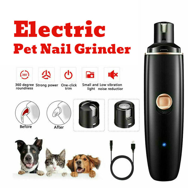 Electric Dog Toe Nail File Grinder Clippers Pet Cat Claw Grooming Trimmer Tools - Lets Party